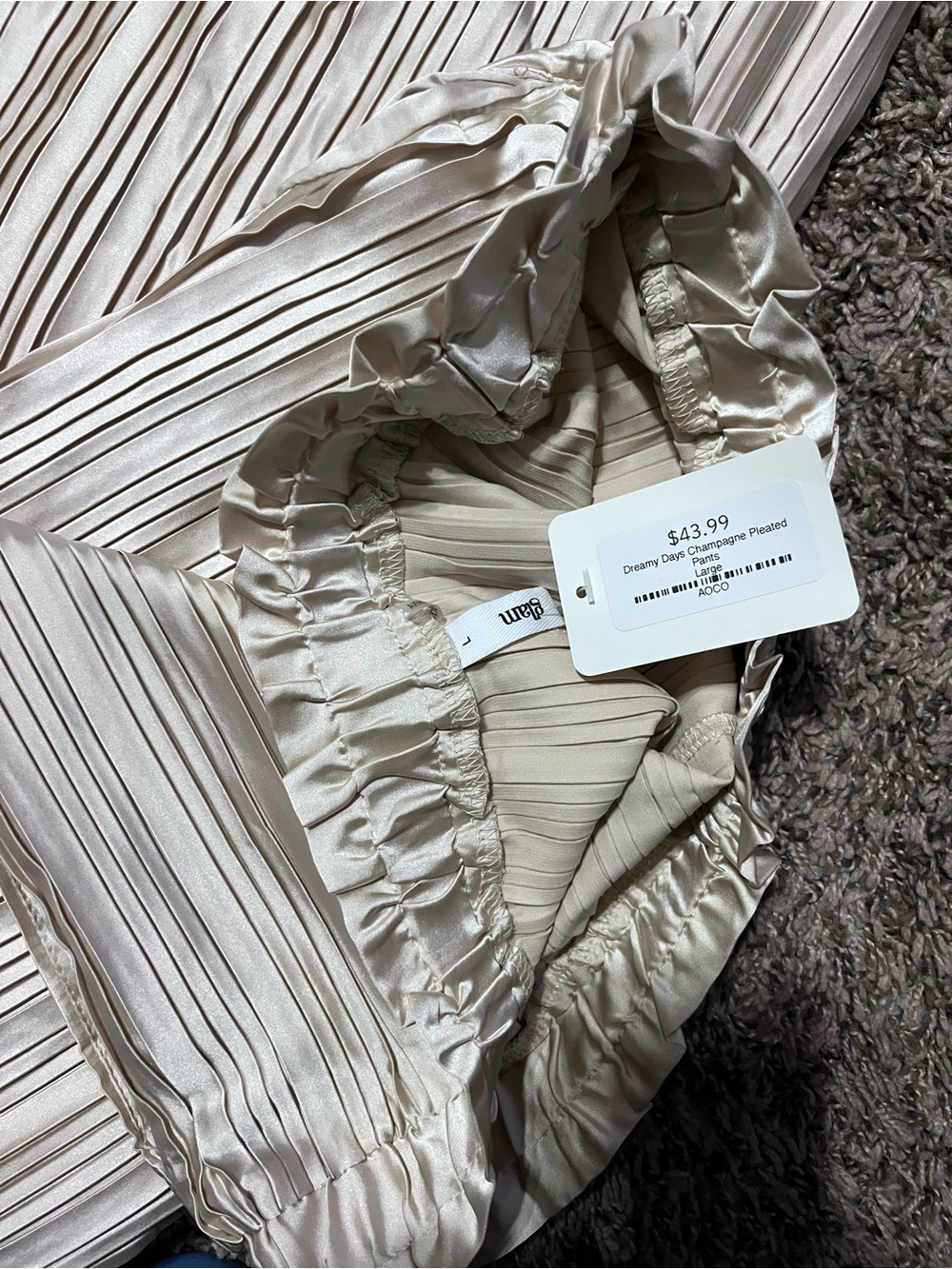 glam Champagne Pleated Trousers